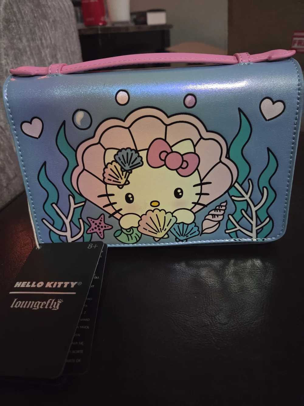 Loungefly Hello Kitty Blue Pink Mermaid Shell Crossbody Bag